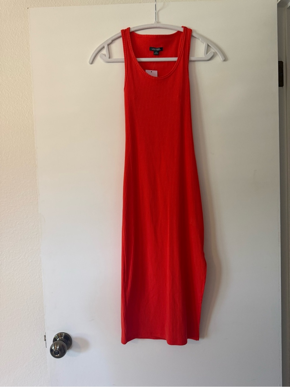 NWT Target Bright Red/Orange Ribbed Tank Midi Dress